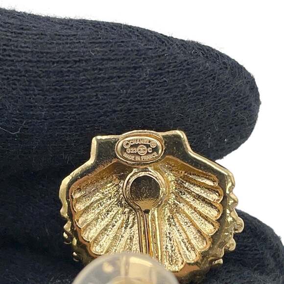 CHANEL Gold Logo Earrings - Picture 7 of 8